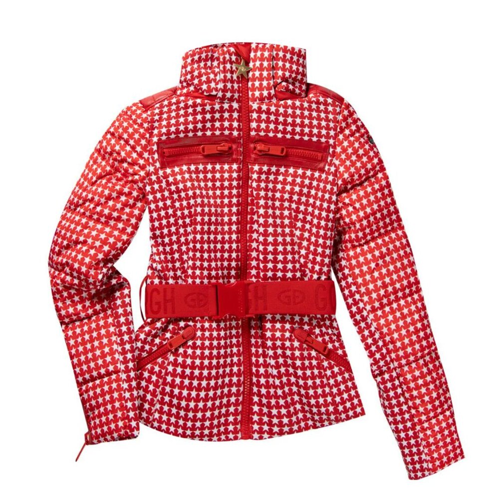 Goldbergh Galaxy Ski Jacket with BELT ❤️‍🔥 RED WORN ONCE - Flattering Rare Find